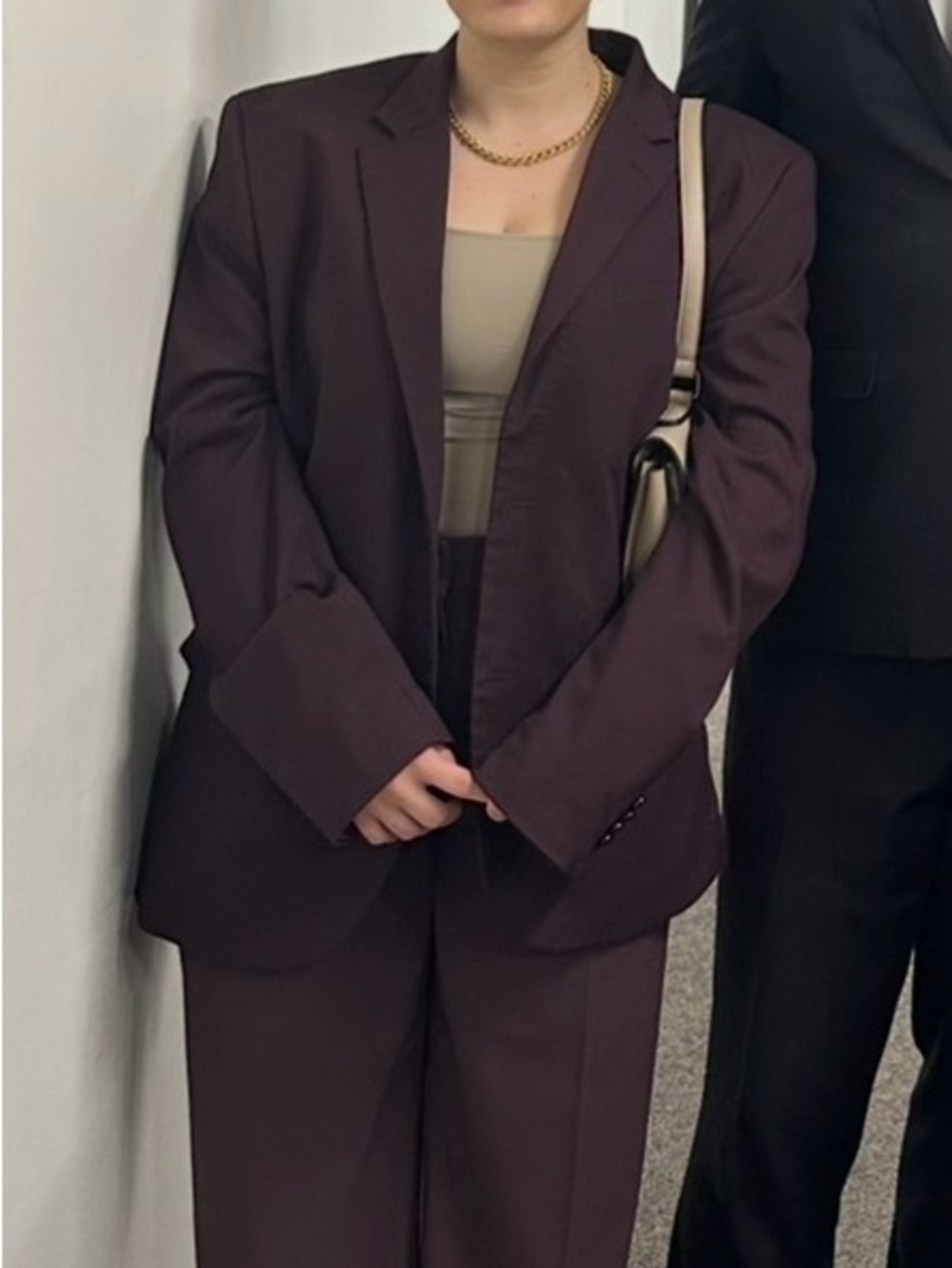 Women’s Burgundy Blazer Jacket - Classic Tailored Coat